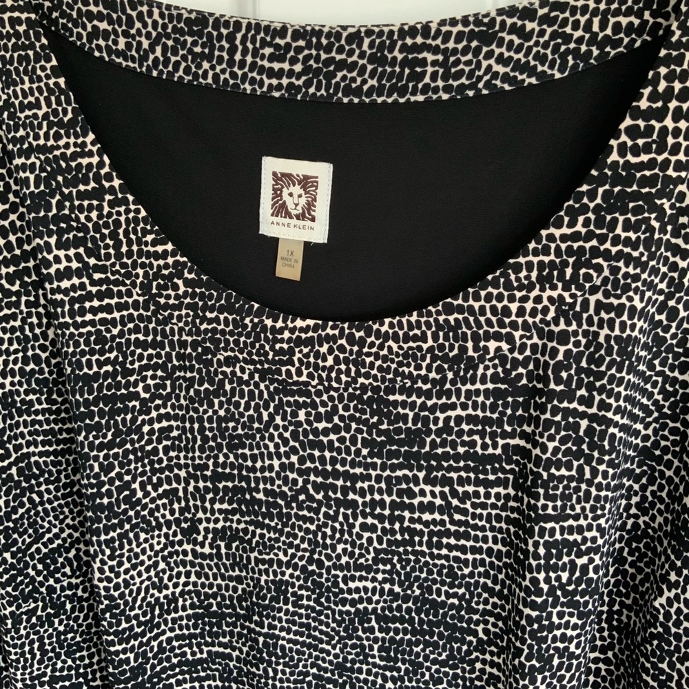Anne Klein black and white patterned dress